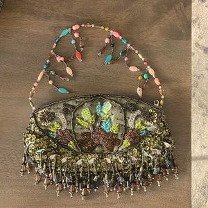 Beaded evening bag. Multi color